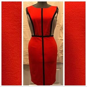 Ellen Tracy business dress burnt orange/khaki